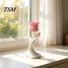 Artistic Table Decorations Modern Rose Sculpture, 3D Printed Minimalist Floral Decor, Abstract Home Accents Flower Statue for Office, Elegant Tabletop