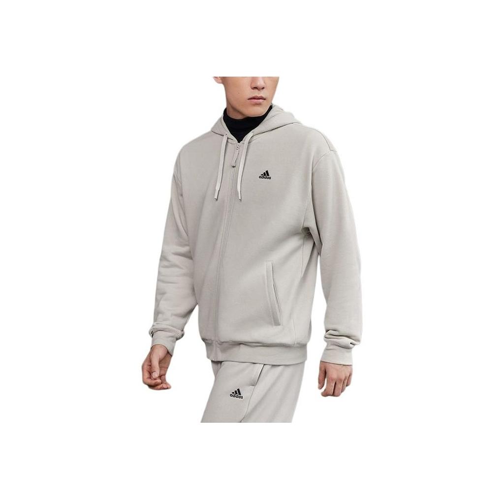 Adidas Casual Solid Color Hooded Zip Jacket Men Jackets Phosphor-Brown IV7604