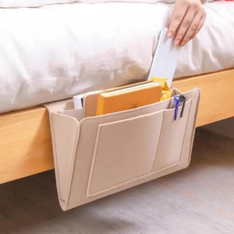Bedside hanging storage bag Mobile phone remote control tissue storage box Bedside book hanging bag sundry household items