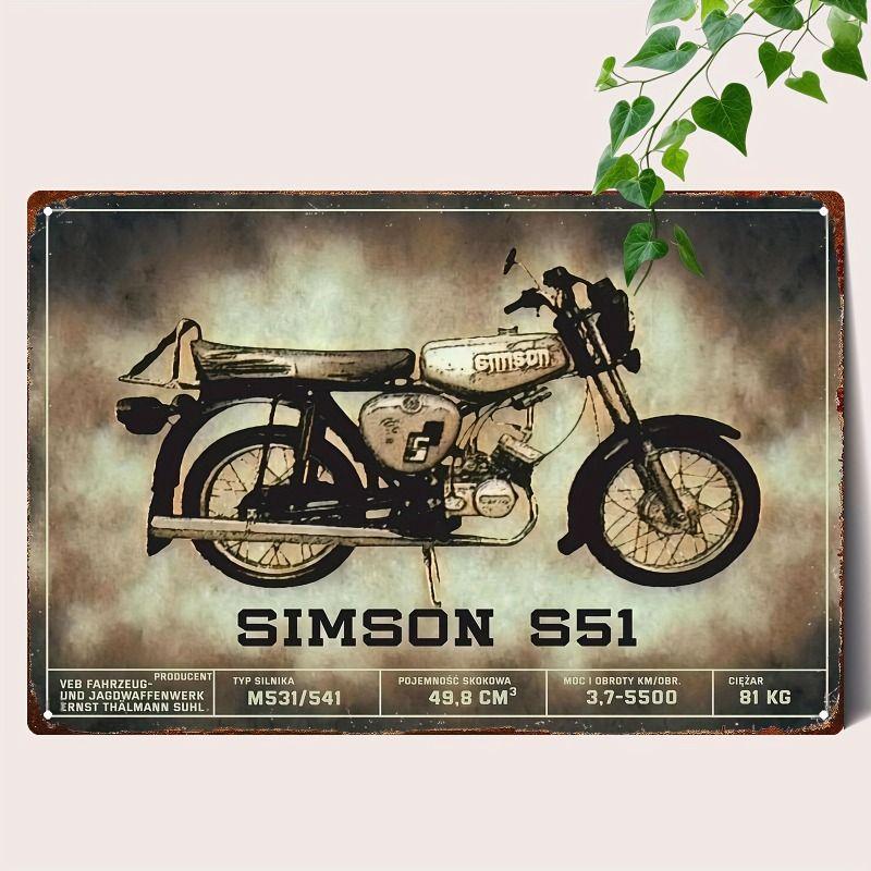 Retro Tin Motorcycle Wall Art for Cafe Bar Garage Decor