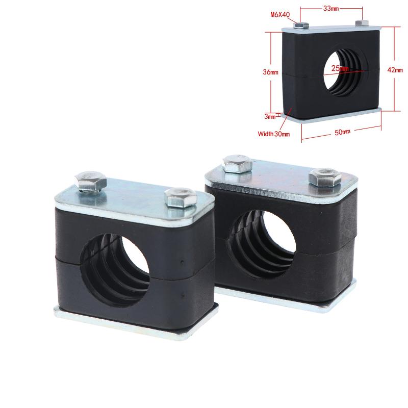 2Pcs Black Nylon Pipe Clamp Bolted Plastic Clip Tube Fastener 6-50Mm Diameter For Fixing And Binding Accessories