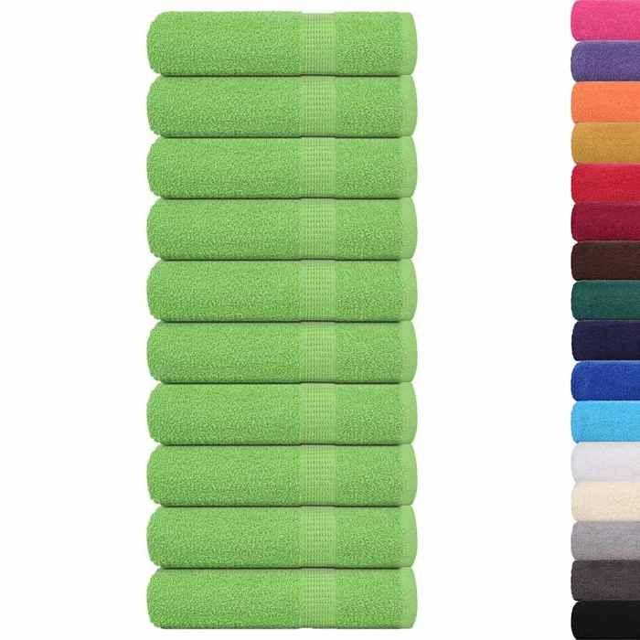 VidaXL Serviettes de bain 10 pcs vert pomme 100x150 cm 100% coton 137030
