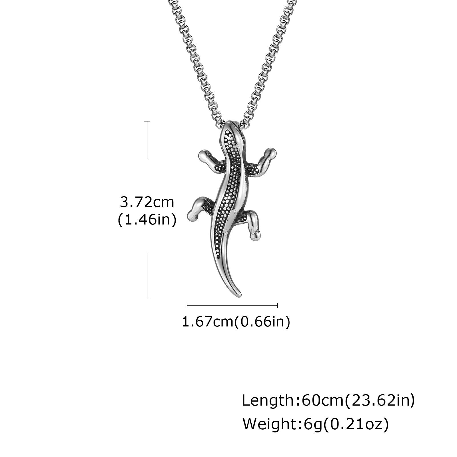 

Vnox Stainless Steel Gecko Pendant Necklace for Men Boys, Unique Lizard Charm Symbol of Luck Resilience Jewelry Creativity Gifts 60cm