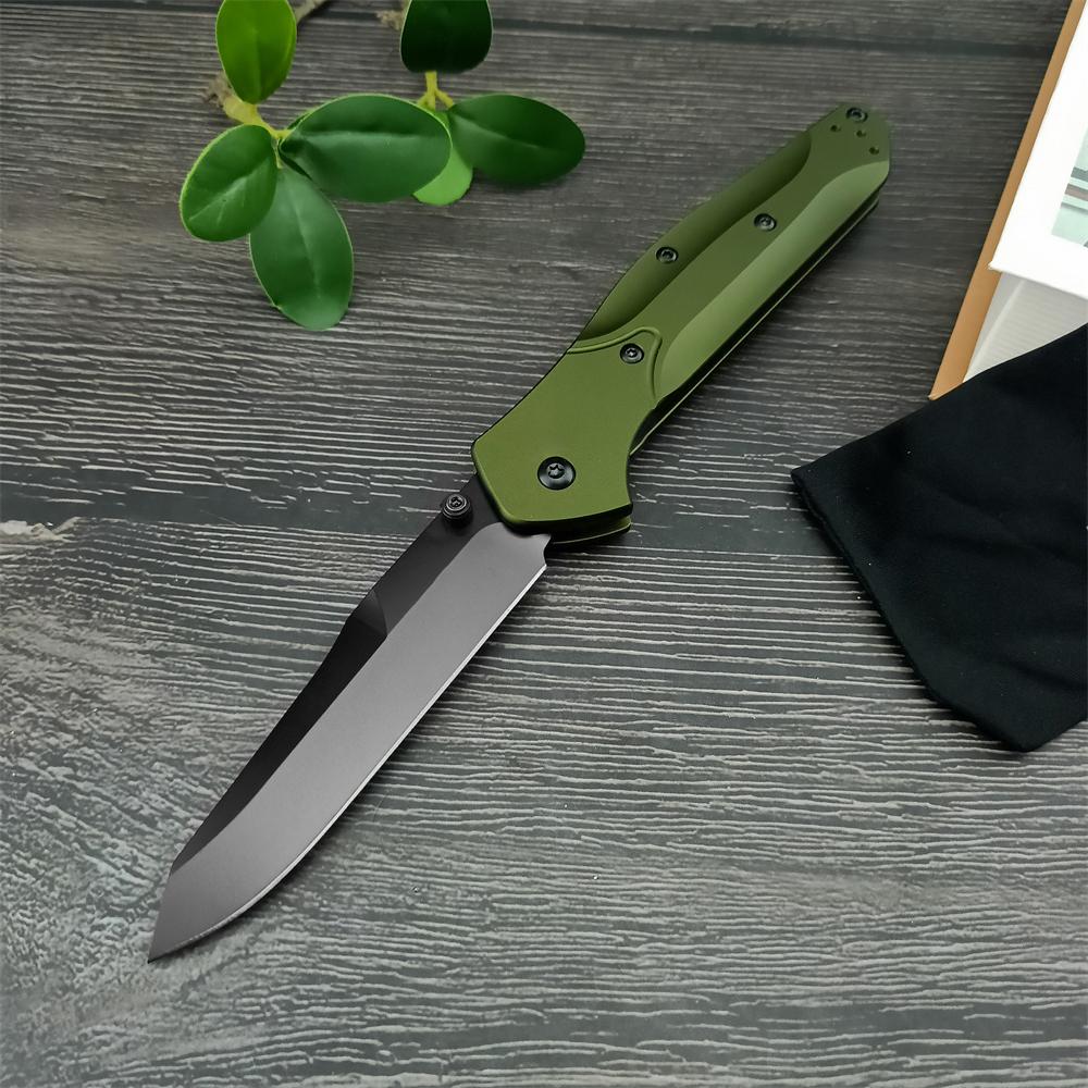 D2 Steel 940 Flipper Knife - Aluminum Handle Tactical EDC, Survival Folding Knife with Dust Bag, Outdoor Camping Tool