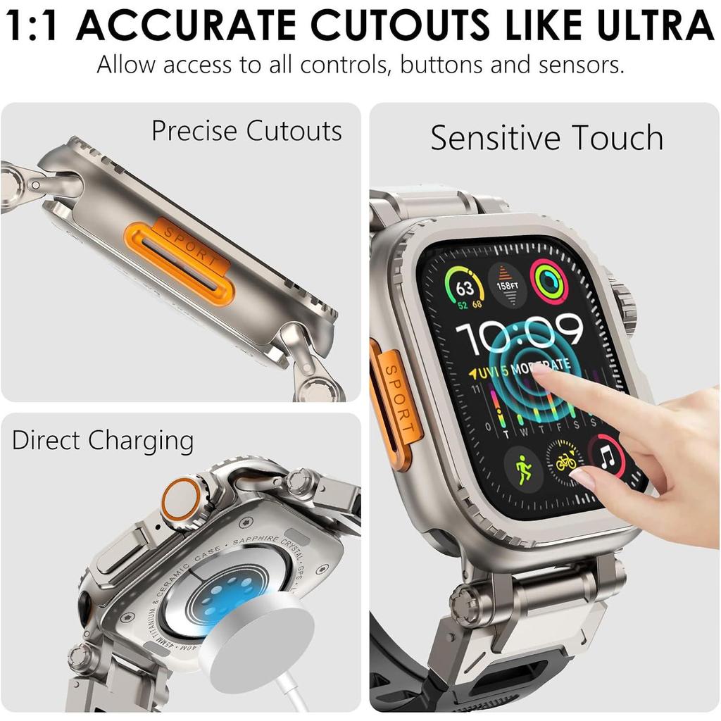 Kompatibelt Ultra Metallskal för Apple Watch Series 9 (44/45mm)