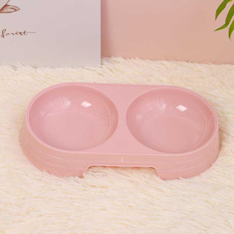 

Candy-colored Plastic Pet Cat Bowls and Macaron-colored Oval Pet Double Bowls розовый