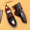 Lederschuhe Herren Drei-Gelenkige Formelle Kleidung Business Rindsleder Innen Britisch Glänzend Plateau Lässige Herrenschuhe