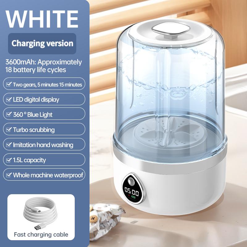 F1 portable mini washing machine with USB charging, silent and fully automatic washing machine, a must-have for dormitory travel