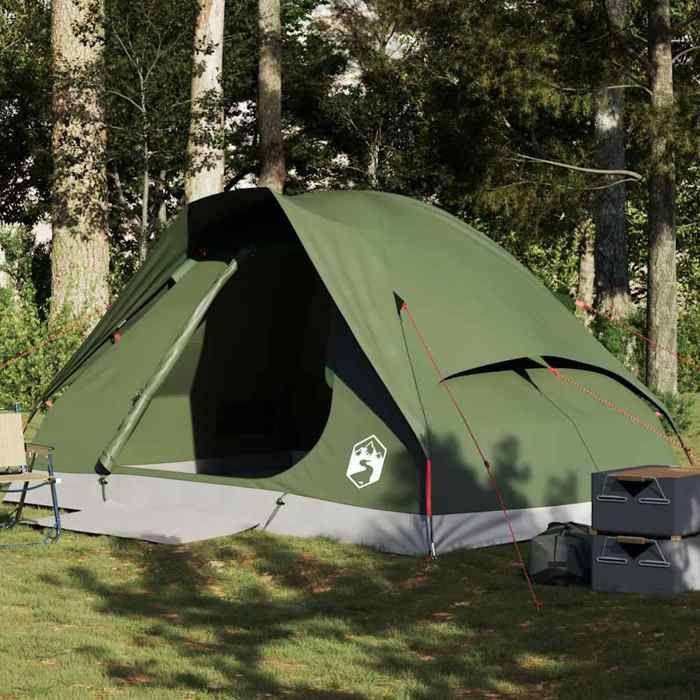 VidaXL Tente de camping à dôme 4 personnes vert olive imperméable 4009642