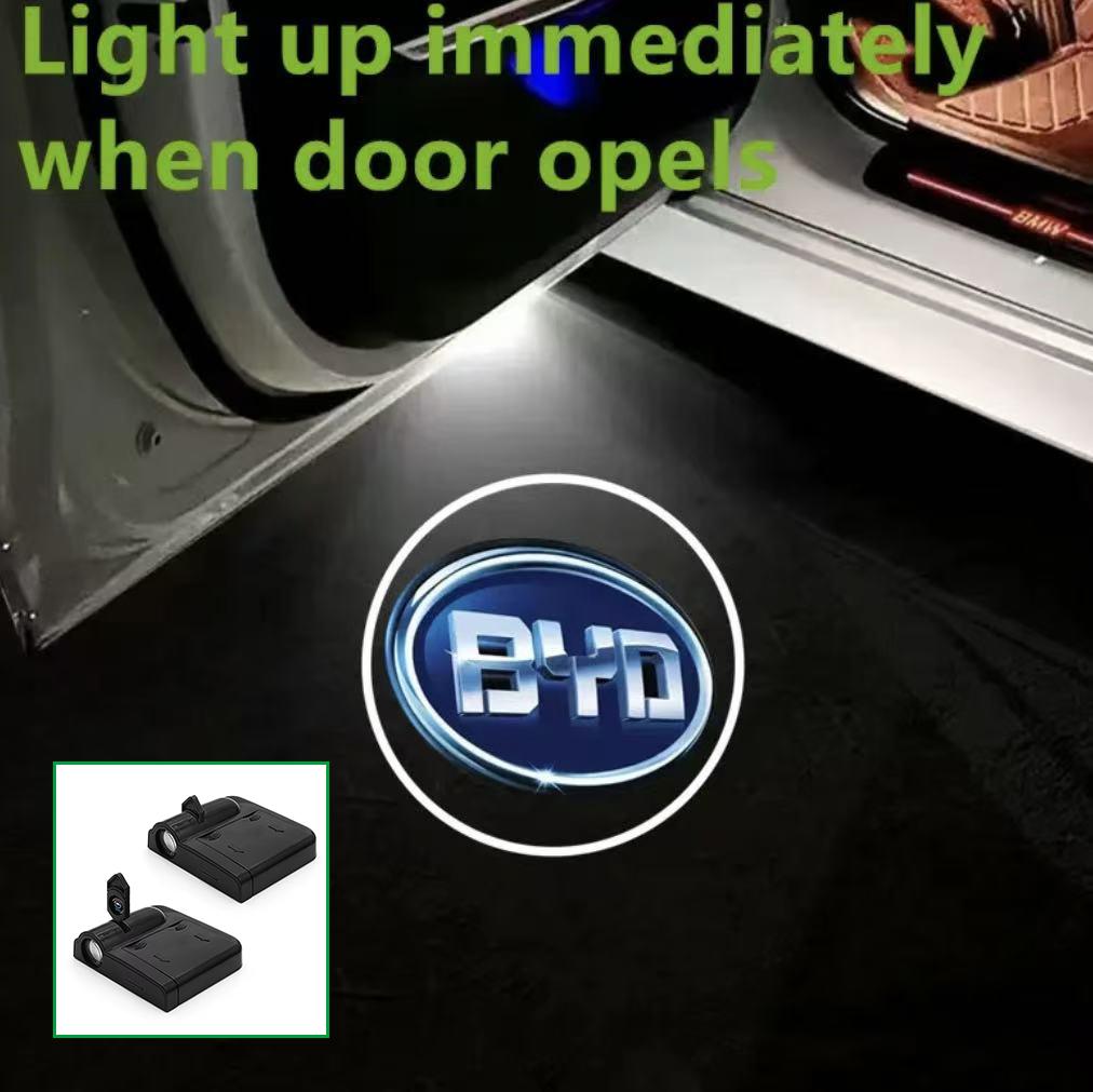 

2PC For BYD Wireless Led Car Door Welcome Laser Projector Logo Shadow Night Light Car Styling Courtesy Lamp Car Accessories Kits