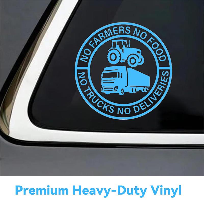 No Farmers No Food No Trucks No Deliveries Vinyl Sticker, Personalized Stickers, Heavy-Duty Weatherproof Car Sticker