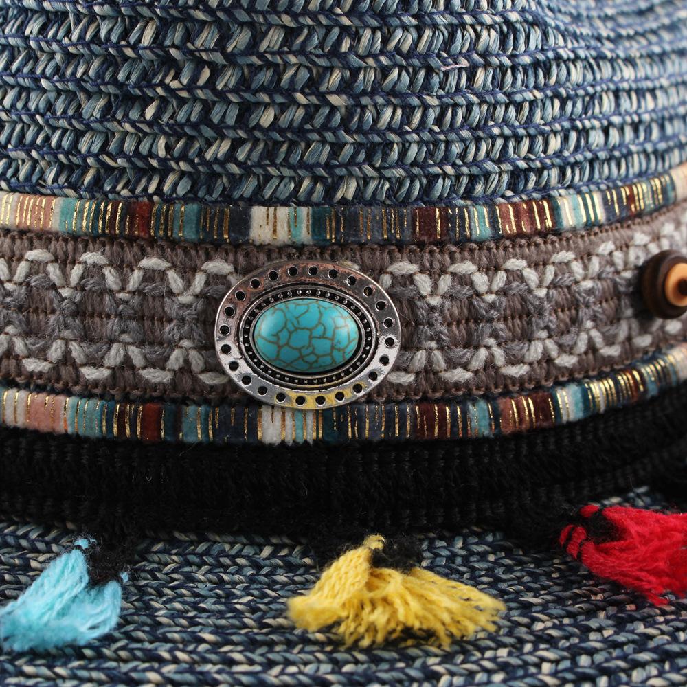 European and American new western cowboy hat spring and summer outdoor travel beach hat hand-woven big brim sunscreen visor women