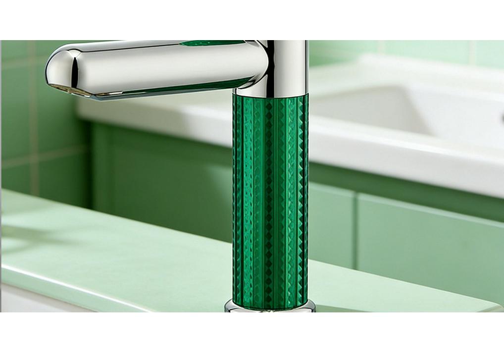Luxury Crystal-Textured 304 Stainless Steel Faucet with Removable Aerator