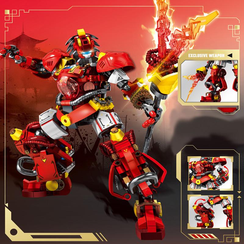 Non-Toxic Sembo Five Tiger Generals Mech Assemblage Building Blocks Cool Robot Model Bricks Collectible Ornaments Children Toys Birthday Gifts