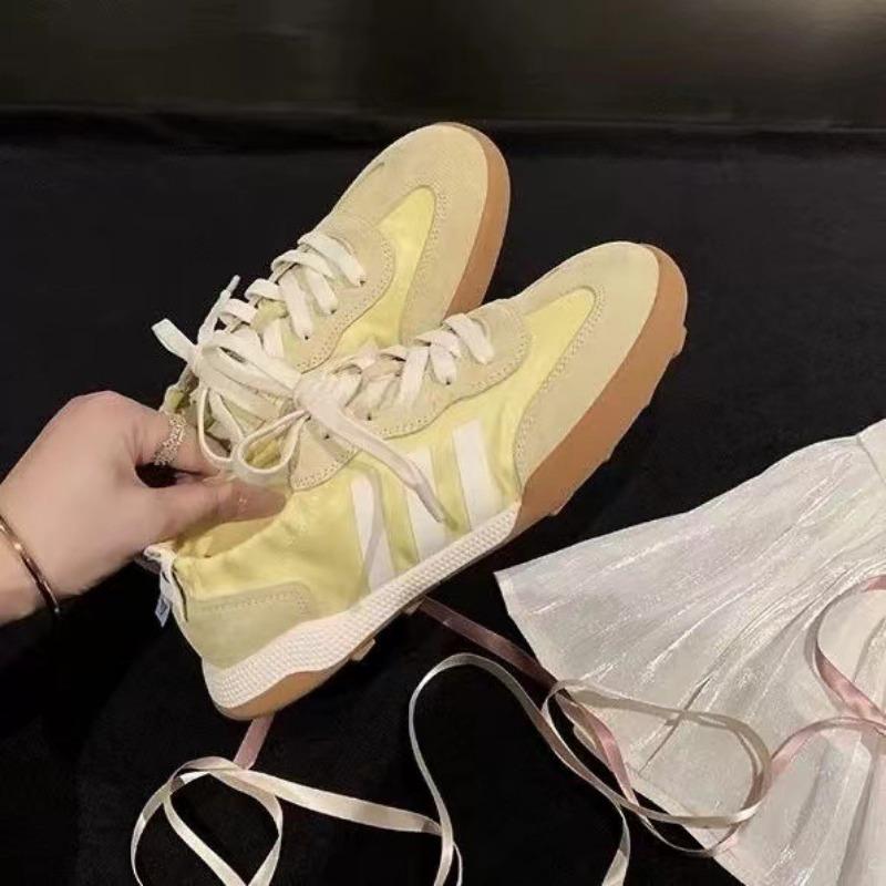 

Three bars women s summer retro little white shoes lightweight soft sole breathable tide cross strap 40 жёлтый