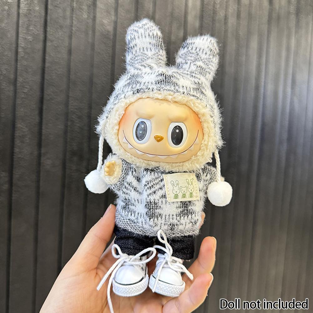 

Для 17 см Labubu Одежда Кулон Labubu Сидящий Вечеринка Жаккардовый Комплект из двух предметов Аксессуары для кукол Милое украшение Маленькая одежда 05#