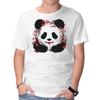 Unisex Crew Neck T-Shirt Sakura Panda Graphic Short Sleeve Casual Tee