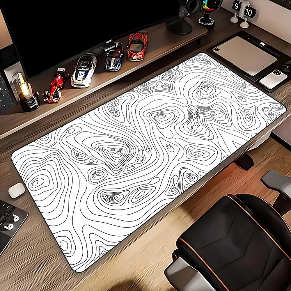Large XXL Gaming Mousepad Art Black And White Line x x Desk Mat Anime Theme Keyboard Gamer Mouse Pad for Esports