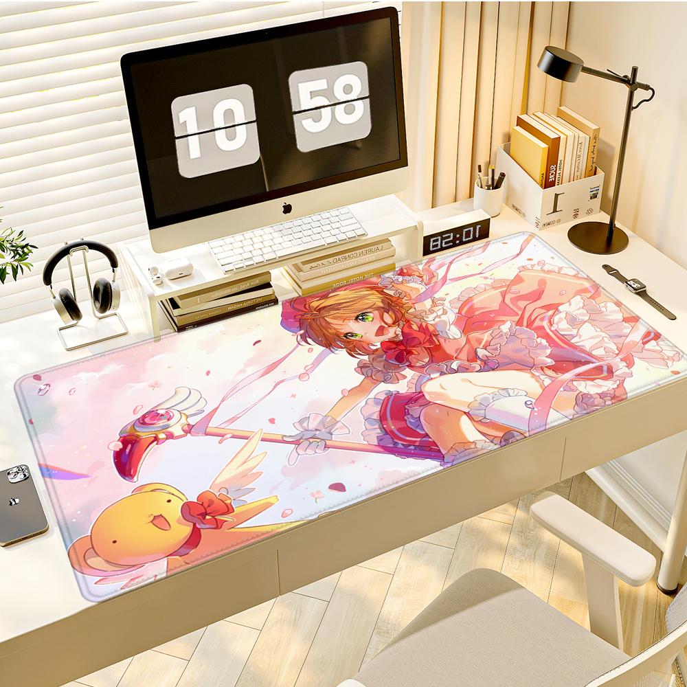 Gaming Mouse PadDesk Mat Antislip Stitched Edges Cute Magical Anime Girl  Pink Wand Print Gaming Keyboard Mat for Gamers