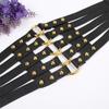 Sexy Fashion Retro Hollow Tangerine Ultra-wide Girdle Black Luxurious Woman Leather One Size Corset Women's Top Corset