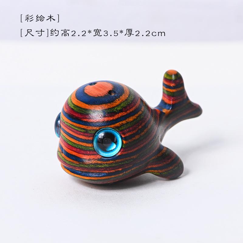Cute Cartoon Wooden Carved Small Dolphin Statue Ornament DIY Keychain Pendant Accessories Kids Event Souvenirs funny gifts
