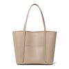 Minimalist Leather Tote Bag with Front Pocket