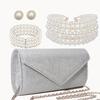 French Luxury New Fashion Elegant Dinner Bag Exquisite Pearl Neck Chain Bracelet Earrings Light Luxury Necklace Set