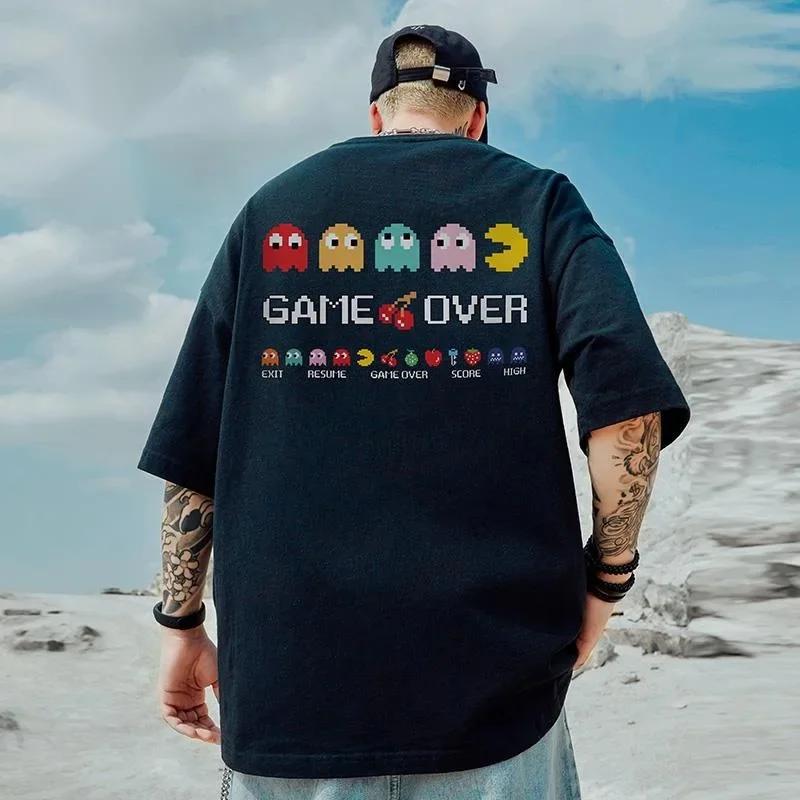 Hip Hop Oversize T Shirt Men Streetwear Harajuku Cartoon Print Tshirt Short Sleeve Cotton Loose HipHop T-Shirt Plus Size 5XL