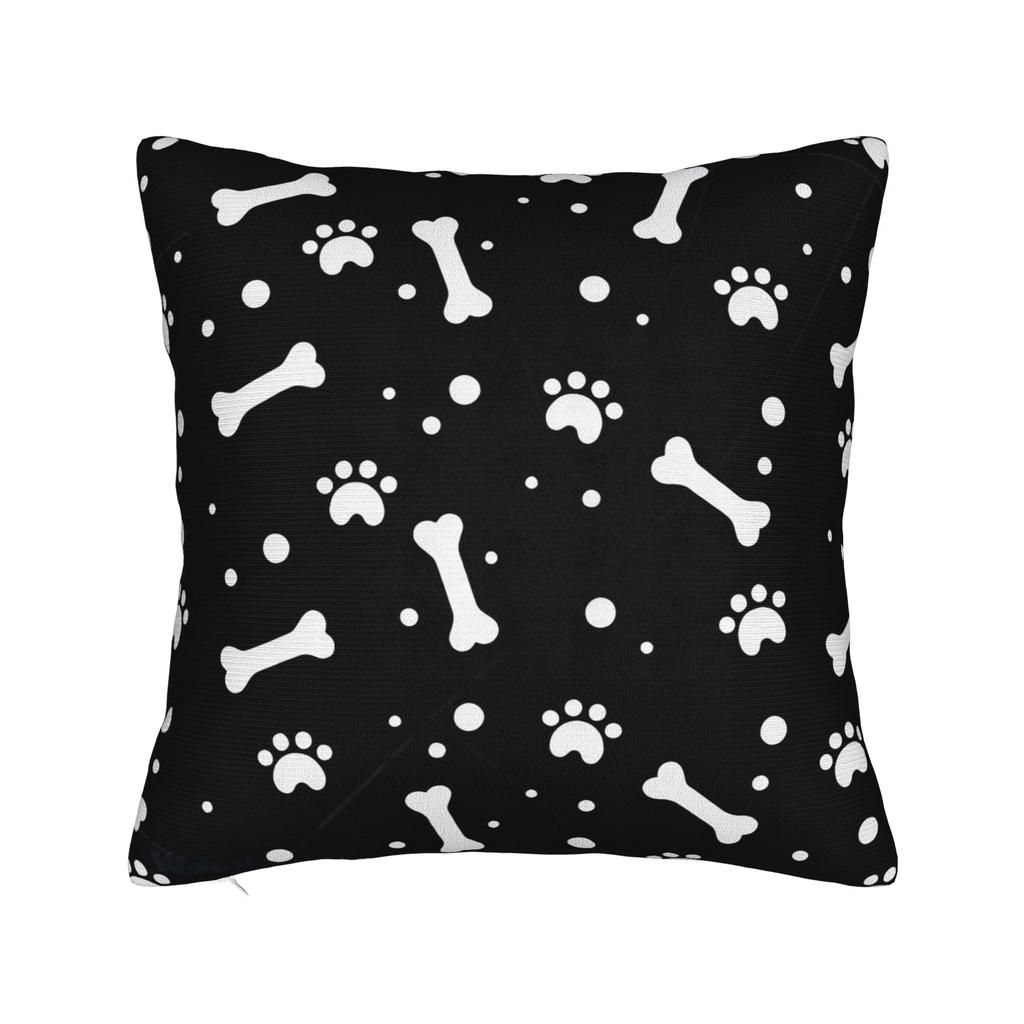 Pillow Cover Dog Paw Print And Bone Morden Pillow Case For Chair Sofa Home Decor Pillowcases