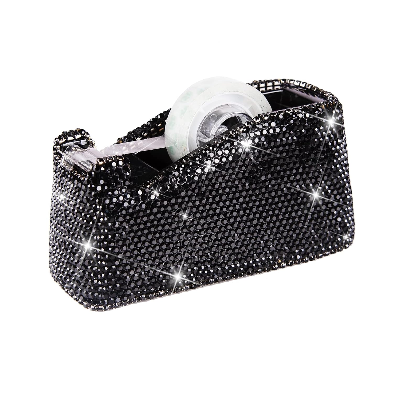 Bling Crystal Luxury Handmade Diamond Desktop Tape Dispenser for Fashion Girls Women (Pink) чёрный