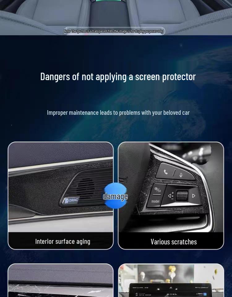 Applicable for 2020-2024 Mazda 3 Next-Gen Angkesaila Interior Protection Central Control HD Screen Gear Shift Film.