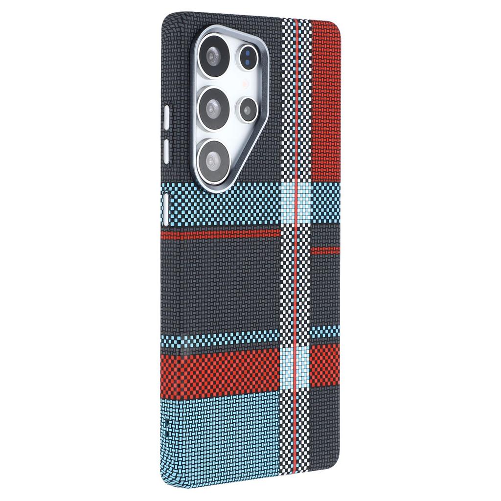 For Samsung Galaxy S25 Ultra Magnetic Case Carbon Fiber Texture Water Transfer PC Phone Cover