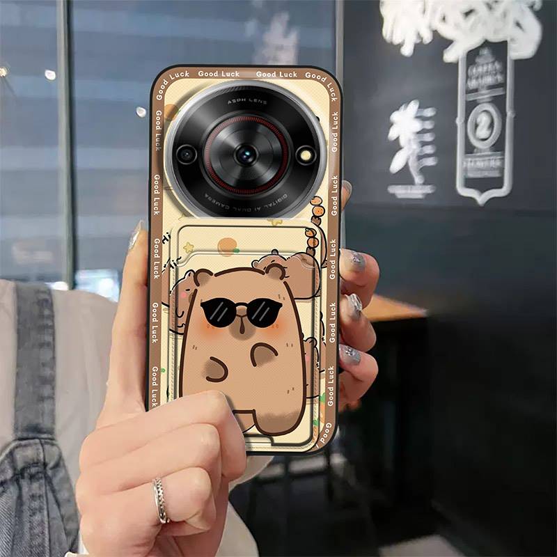 Card Slot Soft Case Phone Case For ZTE Blade A75 5G/Nubia Focus 5G/Calf 5G Waterproof Back Cover Durable Anti-knock TPU