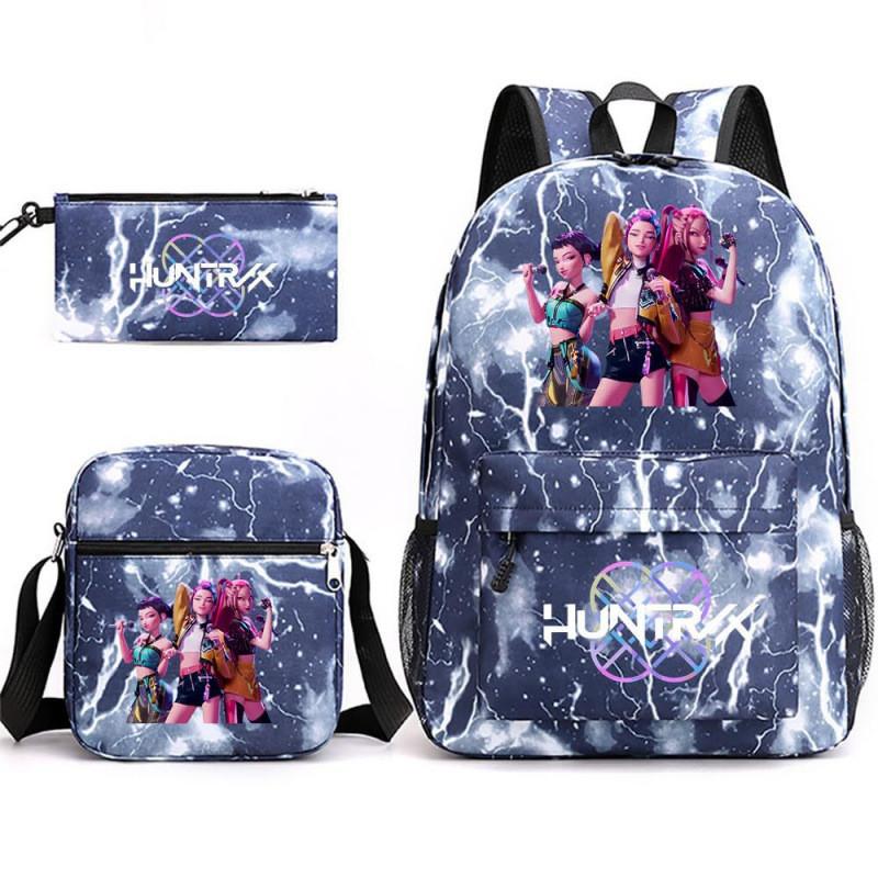 Kpop Dämonenjäger Kinderrucksack mit atmungsaktivem Oxford-Stoff für Schule und Freizeit