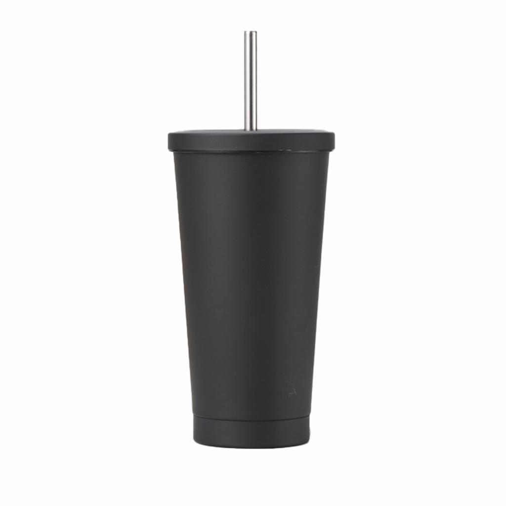 500/750ml Large Capacity Stainless Steel Double Wall Vacuum Insulated Tumbler with Straw and Lid Coffee Mug Travel Cup Boba Cup