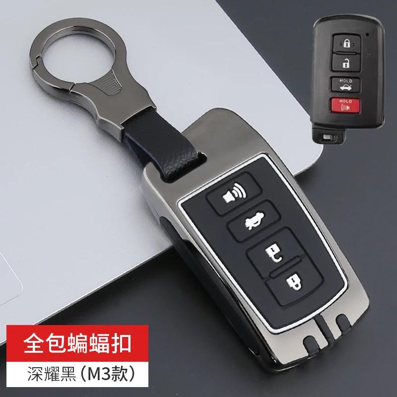 Car Key Case Cover For Toyota Aqua RAV4 Land Cruiser XZYTEH7 Camry Prado Corolla Prius Keychain Holder Zinc Alloy Silica Gel Accessories