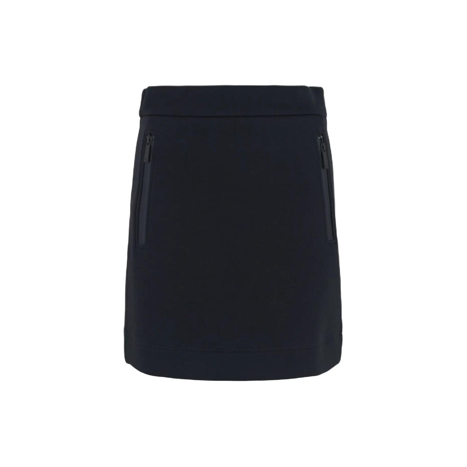 Emporio Armani SS24 Solid Color Zipper Straight Short Casual Skirt Women skirts Dark-Blue 3D2N6A-1JHSZ-0927 S
