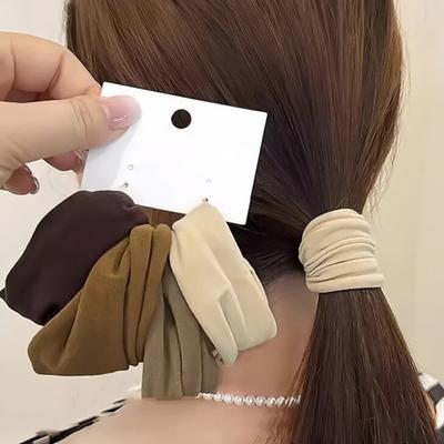 4 ks Gumička do vlasov Zahustená Rozšírená Vysoko Elastické Gumičky do Vlasov Jednofarebné Držiaky na Chvost Mäkké Doplnky do Vlasov