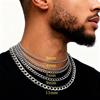 HNSP Stainless Steel Curb Cuban Chain Silver Color Necklace For Men Casual Versati  Accessories 3MM/5MM/7MM/10MM Width