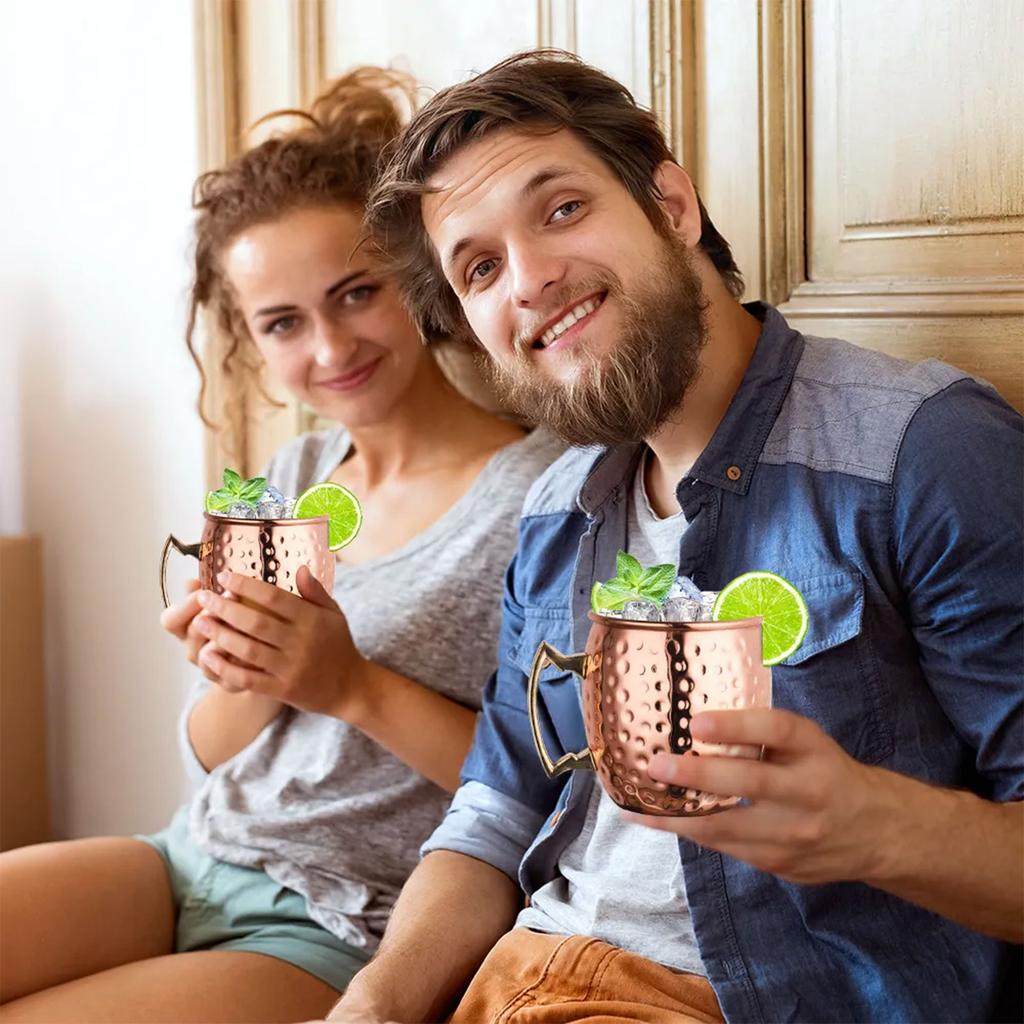 Moscow Mule Copper Mugs 530ml Stainless Steel Copper Beer Mugs Cocktail Copper Mug Hammered Cups Beer Glasses Cocktail