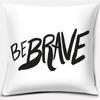 Black and White English Sentence Series Printed Square Home Decor Pillow Cover Car Sofa Cushion