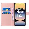 Coque de protection - E.F.CONNECTION - Pour Xiaomi Redmi Note 14 5G - Cuir PU Rose - Antichoc - Anti-Rayures