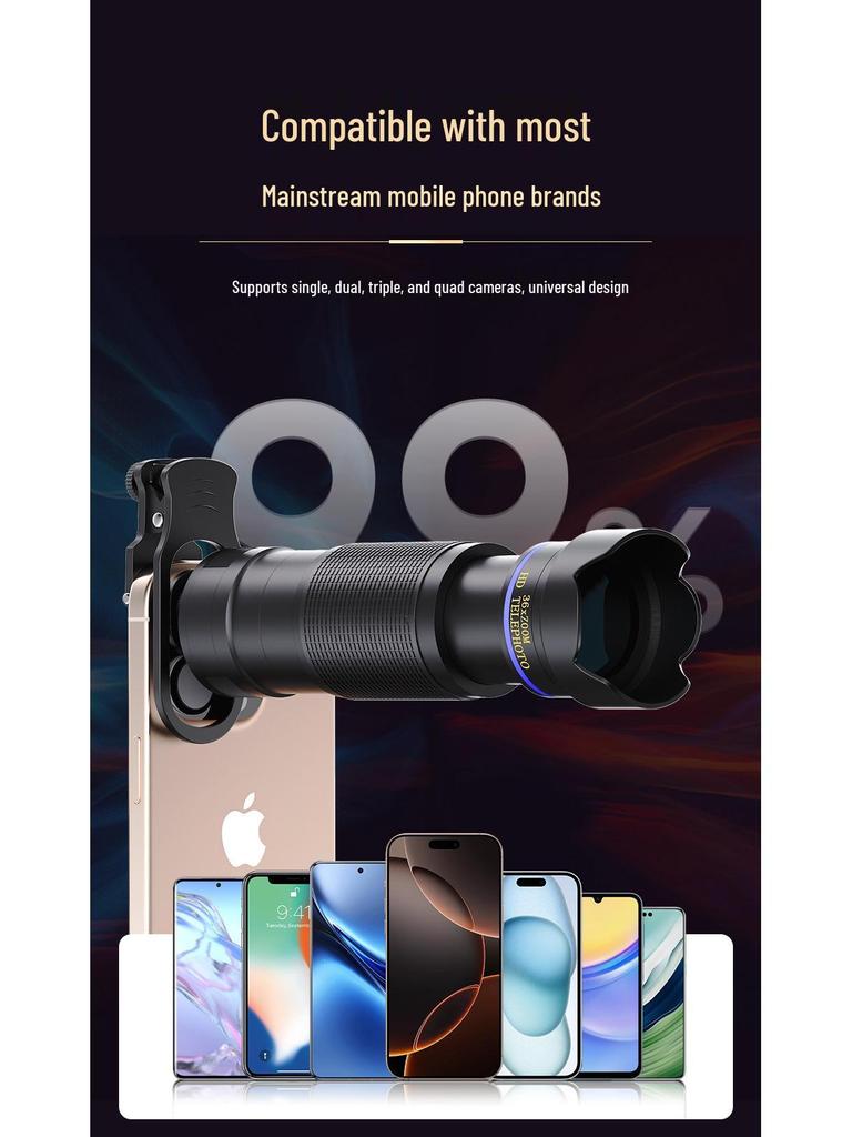 36x Telelens voor Mobiel: HD Monoculair met Breed Zicht voor Concerten, Vissen en Live Streaming