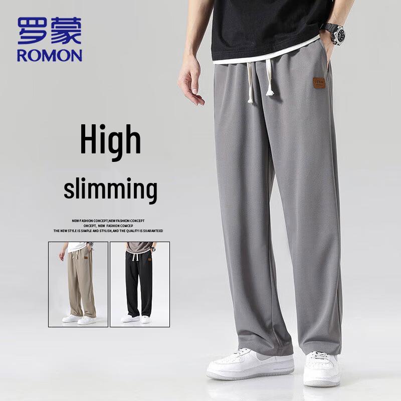 ROMON Men s Loose Fit Breathable Straight-Leg Casual Pants 3XL