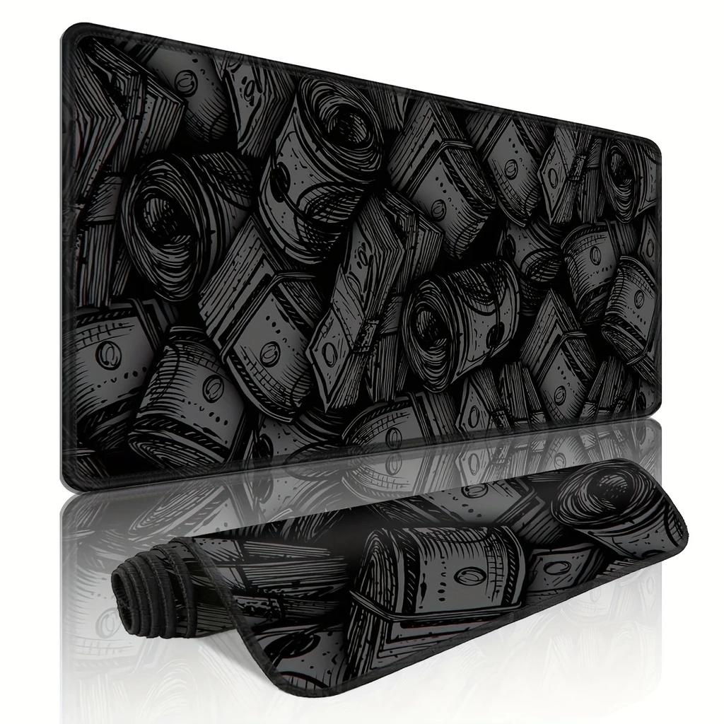 Money Coin Mouse Pad Extra-large Durable Mousepads Non-slip Black Home Office 400x900 Game Desk Mat Gaming Accessories Anime Rug