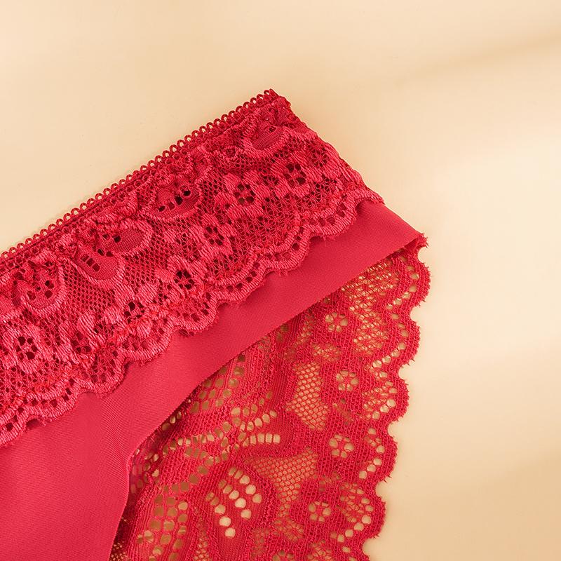 Damskie majtki z kwiatowej koronki, przezroczyste, z ażurową koronką, bezszwowe slipy, seksowna bielizna dla kobiet