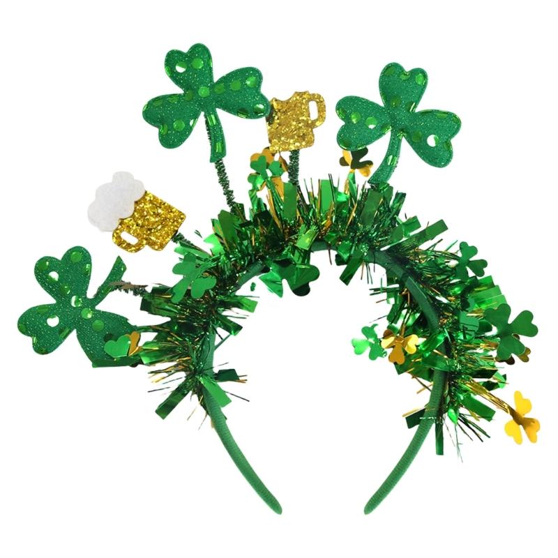 Festival Shamrock Striped Headband for Patrick's Day Ideal for Parties Decorations and Favors Headbands