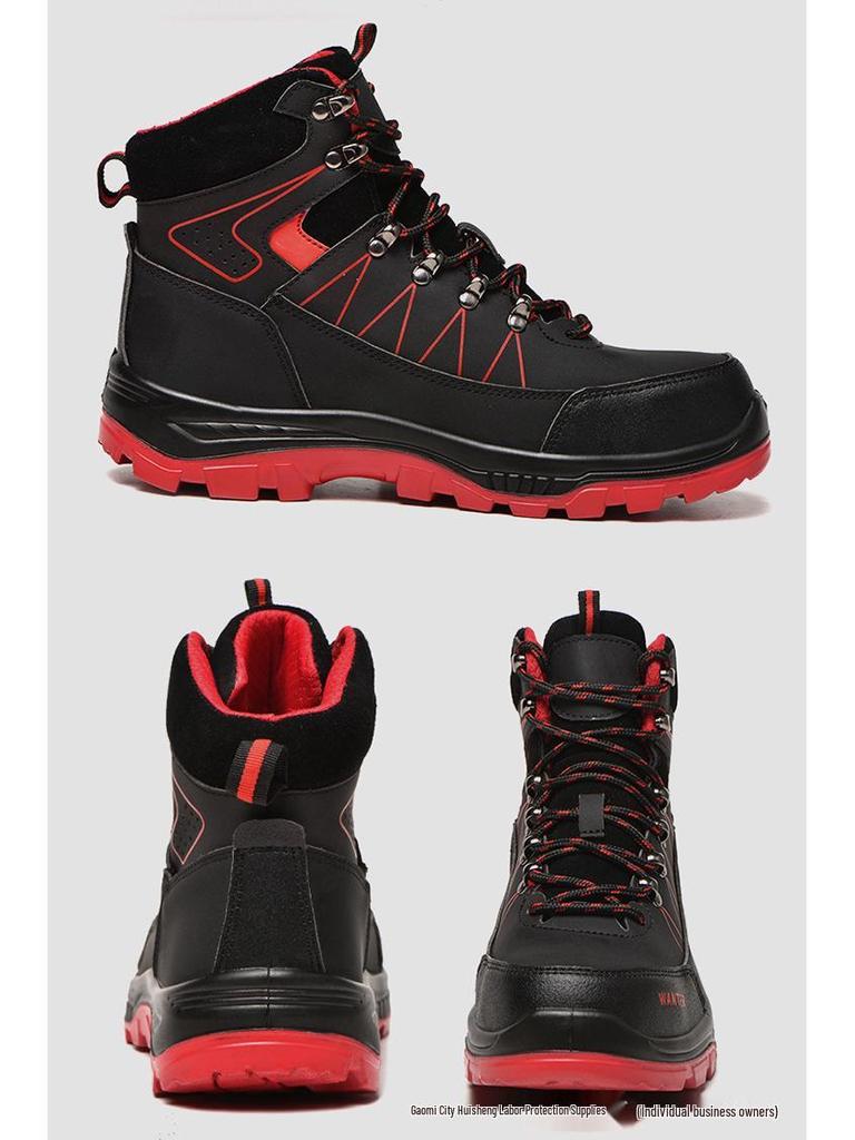 Ozone High-Top Water-Repellent Steel Toe Safety Shoes, Wear-Resistant, Anti-Smash, Anti-Puncture, Soft Sole for Comfortable Work.