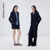 LANGZI Women's Striped Wool Double-Breasted Suit Jacket