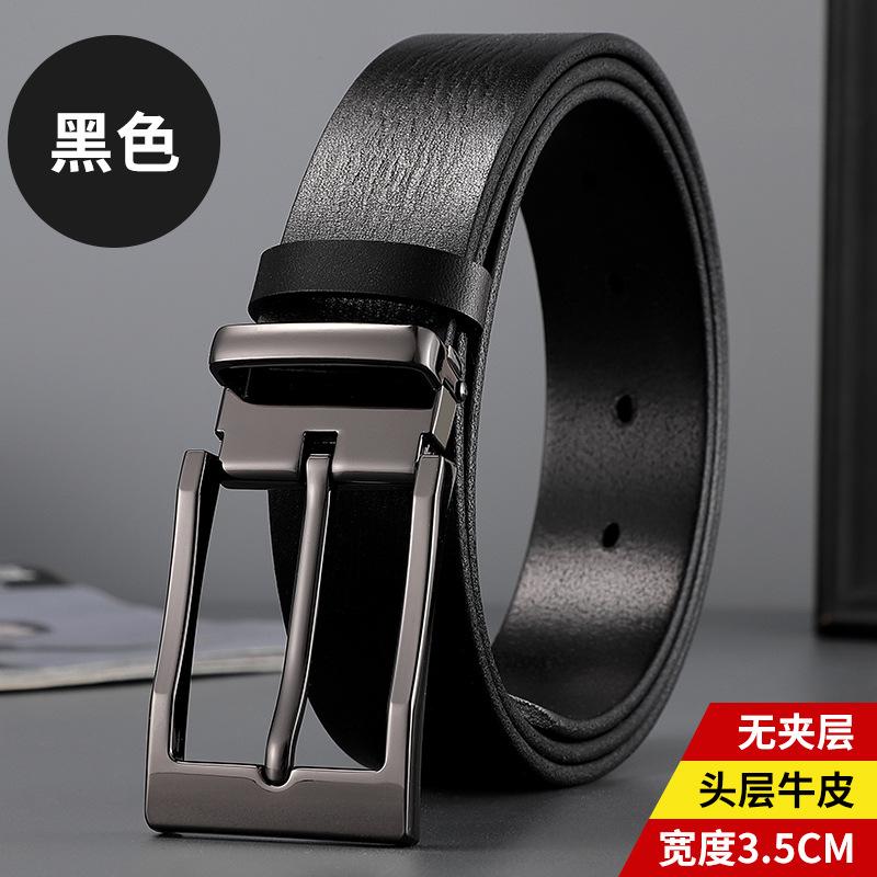 Belt Men'S Leather Pin Buckle First Layer Real Cowhide Men'S Outer Wear Formal Wear Business Youth Handmade Bare Edge Light Bottom Men'S Waist